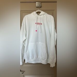 XL Y&R Hoodie
White with cherry red accent